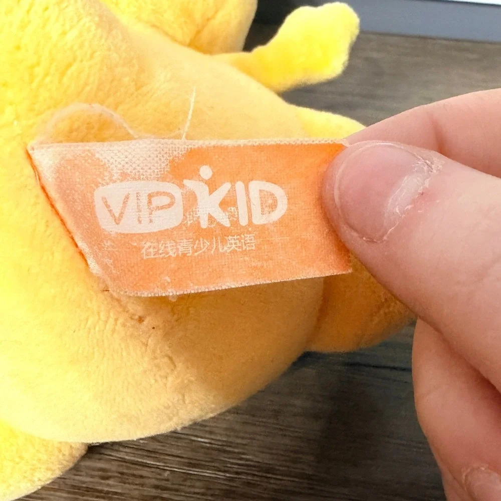 VIPKid Dino Mascot Plush Yellow Dinosaur Stuffed Animal Toy‎